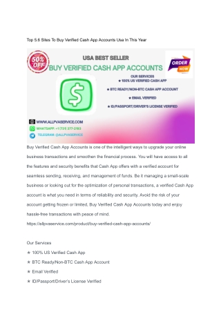 Top 5.6 Sites To Buy Verified Cash App Accounts Usa In This Year