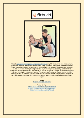 Personal Training Apps for Personal Trainers | FitBudd’s Coaching Platform