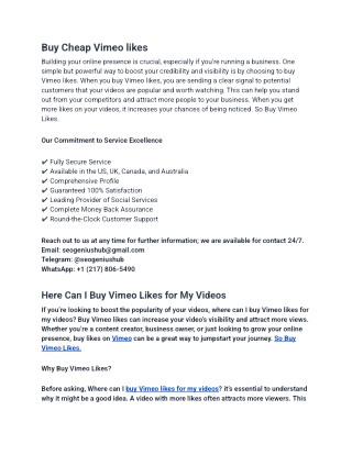 Buy Vimeo Views - 100% Safe, Cheap & Real