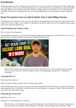 From Overgrown Lots to Cash in Hand: Your Land Selling Journey