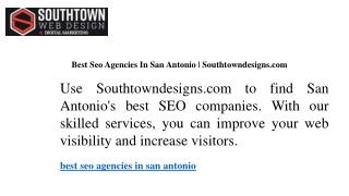 Best Seo Agencies In San Antonio  Southtowndesigns.com