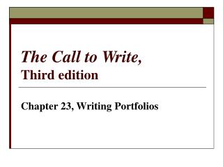 The Call to Write, Third edition