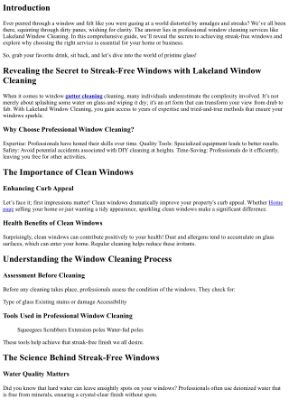 Revealing the Secret to Streak-Free Windows with Lakeland Window Cleaning