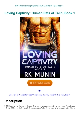 PDF Books Loving Captivity Human Pets of Talin  Book 1