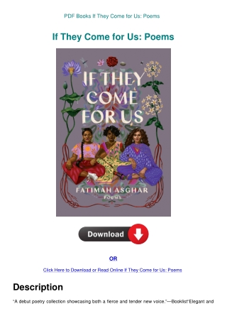 PDF Books If They Come for Us Poems