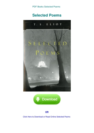 PDF Books Selected Poems