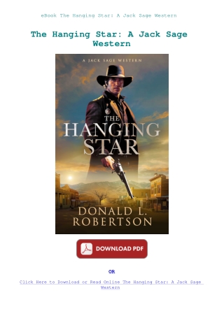 eBook The Hanging Star A Jack Sage Western