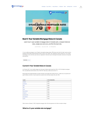 Master Your Variable Mortgage with 5-Year Variable Mortgage Rates In Canada