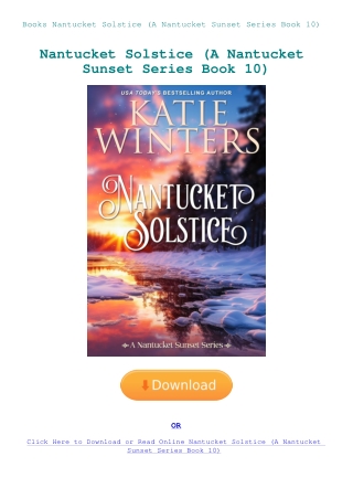 Books Nantucket Solstice (A Nantucket Sunset Series Book 10)