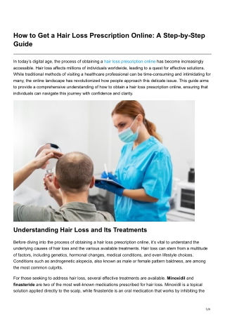 How to Get a Hair Loss Prescription Online A Step-by-Step Guide