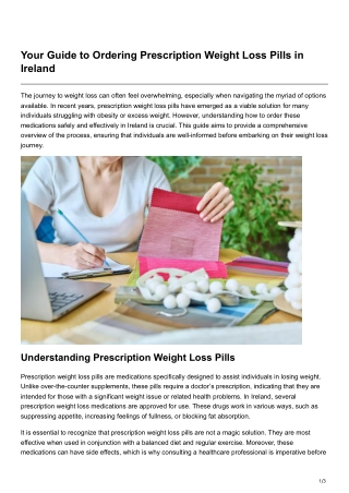 Your Guide to Ordering Prescription Weight Loss Pills in Ireland