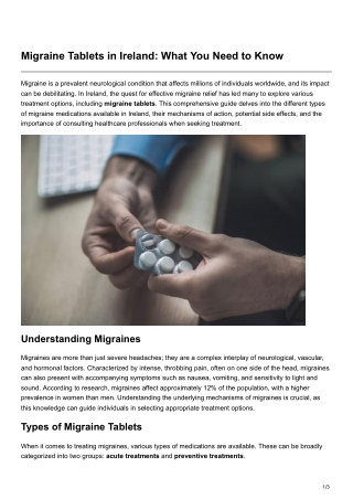 Migraine Tablets in Ireland What You Need to Know