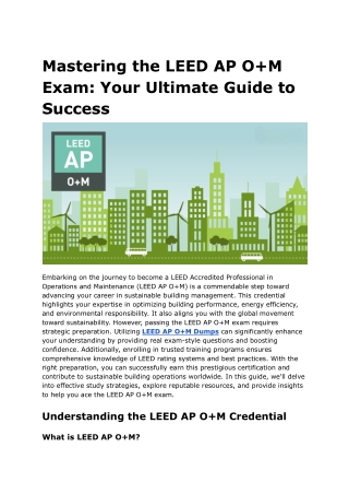 Mastering the LEED AP O M Exam Your Ultimate Guide to Success