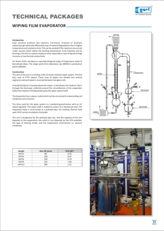 Best Wiped film evaporator manufacturer | Goel Scientific