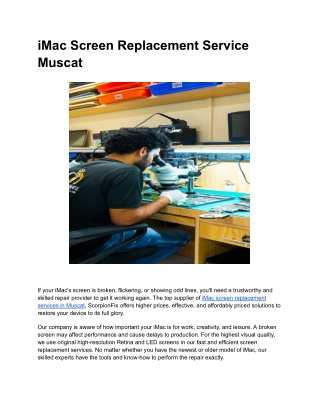 iMac Screen Replacement Service Muscat