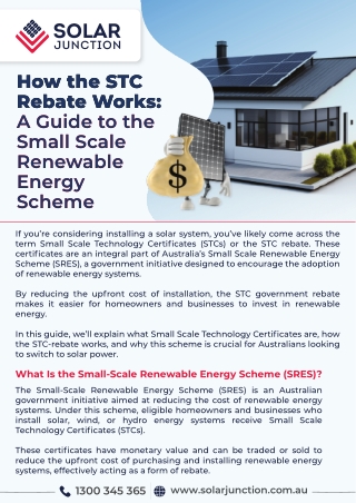 How the STC Rebate Works A Guide to the Small Scale Renewable Energy Scheme