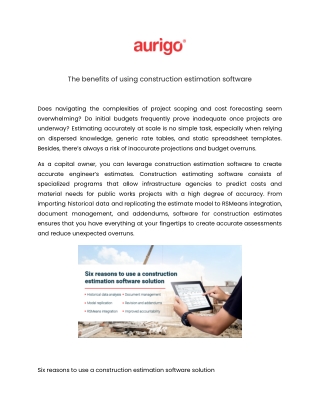 The benefits of using construction estimation software
