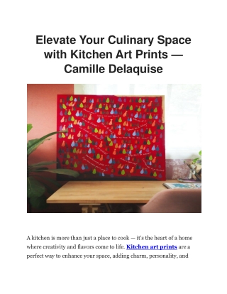 Kitchen Art Prints | Camille Delaquise