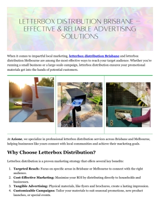 Letterbox distribution brisbane