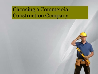 Choosing a Commercial Construction Company