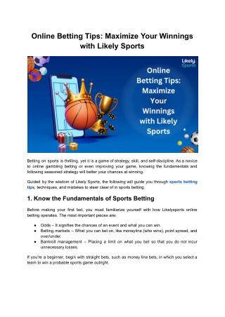 Online Betting Tips_ Maximize Your Winnings with Likely Sports