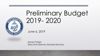 Preliminary Budget 2019- 2020