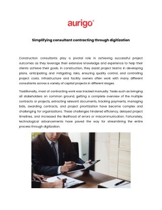 Simplifying consultant contracting through digitization