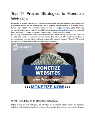 Top 11 Proven Strategies to Monetize Websites