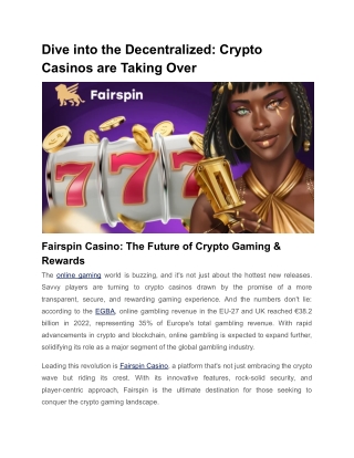 Dive into the Decentralized_ Crypto Casinos are Taking Over