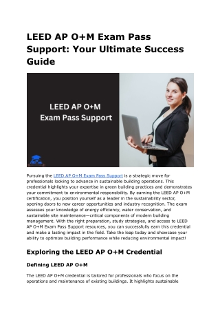 LEED AP O M Exam Pass Support Your Ultimate Success Guide