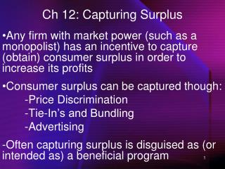 Ch 12: Capturing Surplus