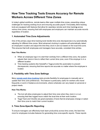 How Time Tracking Tools Ensure Accuracy Across Time Zones