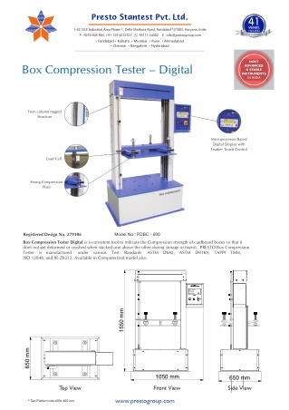 Box Compression Tester – Ensure Packaging Strength & Durability