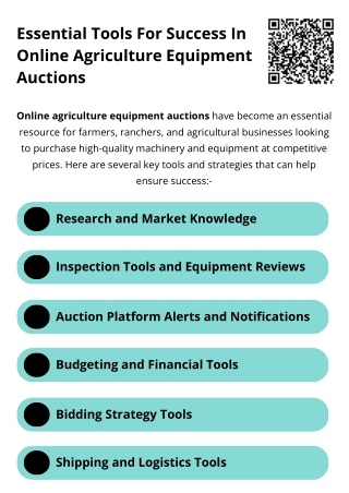 Essential Tools For Success In Online Agriculture Equipment Auctions