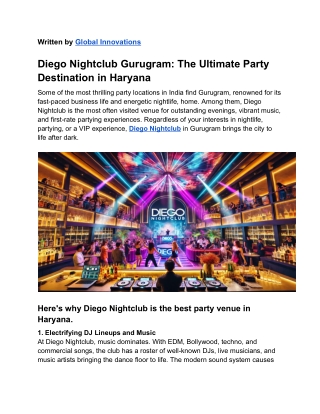 Diego Nightclub Gurugram_ The Perfect Party Location in Haryana