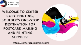 Get Top-Quality Print and Mailing Services at Center Copy Printing