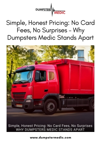 Affordable Dumpster Rentals with No Hidden Costs - Just Hassle-Free Dumpster Rentals
