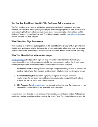 How Your Sun Sign Shapes Your Life_ Why You Should Talk to an Astrologer