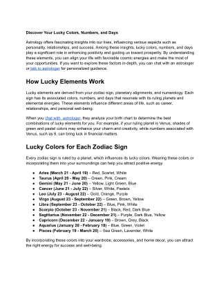 Blog 5_ Discover Your Lucky Colors, Numbers, and Days