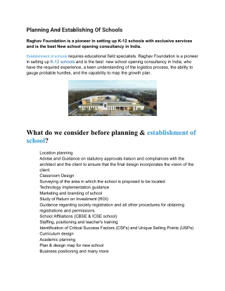 Planning And Establishing Of Schools (2)