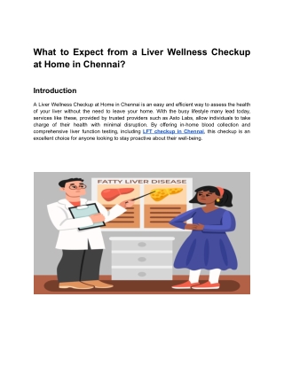 Liver Wellness Checkup at Home in Chennai | Free Collection
