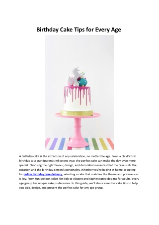 Birthday Cake Tips for Every Age