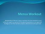 Mensa Workout