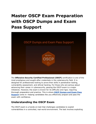 Master OSCP Exam Preparation with OSCP Dumps and Exam Pass Support (1)