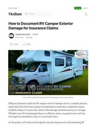 Mobile RV Repair Michigan Tips for RV Exterior Damage Claims