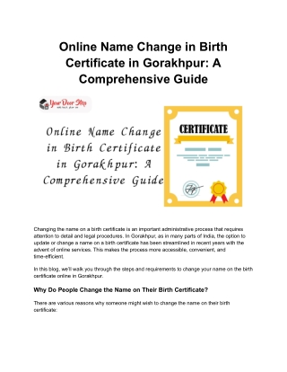 Online Name Change in Birth Certificate in Gorakhpur_ A Comprehensive Guide