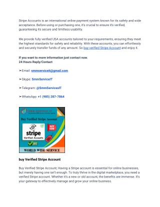 All County Buy Verified Stripe Accounts (100% Fully Verified)
