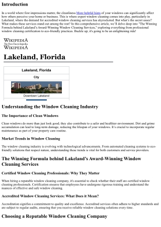 The Winning Formula behind Lakeland’s Award-Winning Window Cleaning Services