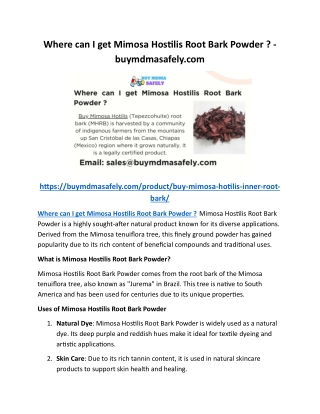 Where can I get Mimosa Hostilis Root Bark Powder  - buymdmasafely
