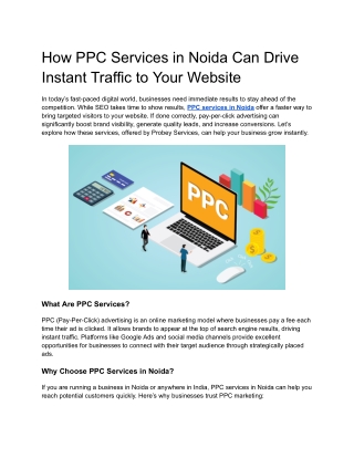 How PPC Services in Noida Can Drive Instant Traffic to Your Website